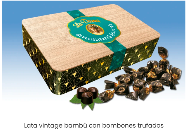 8- LATA VINTAGE BAMBU CON BOMBON TRUFADO